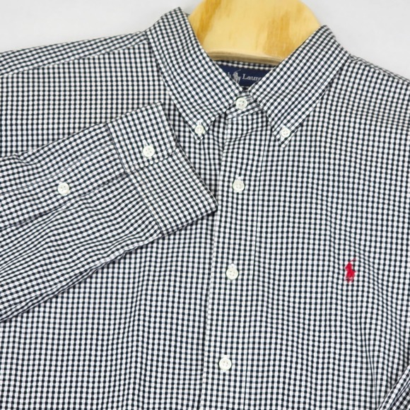 Ralph Lauren Blake XXL Black White Gingham Check Long Sleeve Button Down - Picture 1 of 7